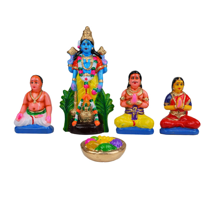 Satyanarayana Idol Pooja Clay Golu Bommai Set - 10 X 5.5 Inches | Navaratri Golu Gombe/ Giri Golu Doll
