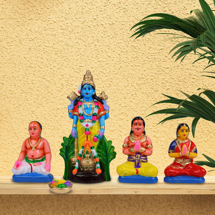 Satyanarayana Idol Pooja Clay Golu Bommai Set - 10 X 5.5 Inches | Navaratri Golu Gombe/ Giri Golu Doll