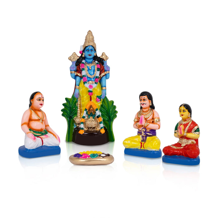 Satyanarayana Idol Pooja Paper Mache Golu Bommai Set - 11 X 5.5 Inches | Navaratri Golu Gombe/ Giri Golu Doll