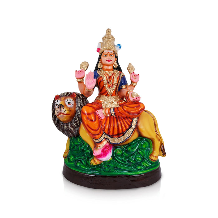 Simhavahini Durga Murti Paper Mache Golu Bommai- 24 X 17 Inches | Giri Golu Doll/Navaratri Gombe/Navratri Decor
