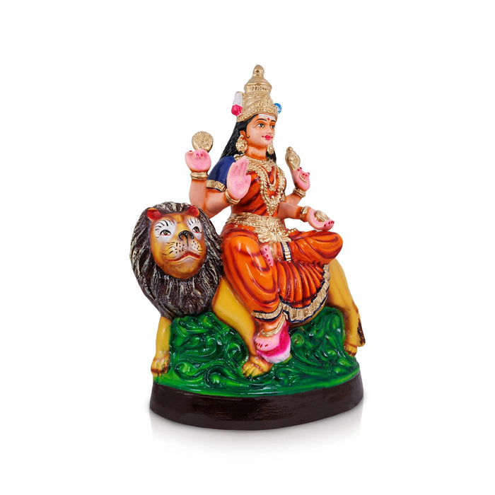 Simhavahini Durga Murti Paper Mache Golu Bommai- 24 X 17 Inches | Giri Golu Doll/Navaratri Gombe/Navratri Decor