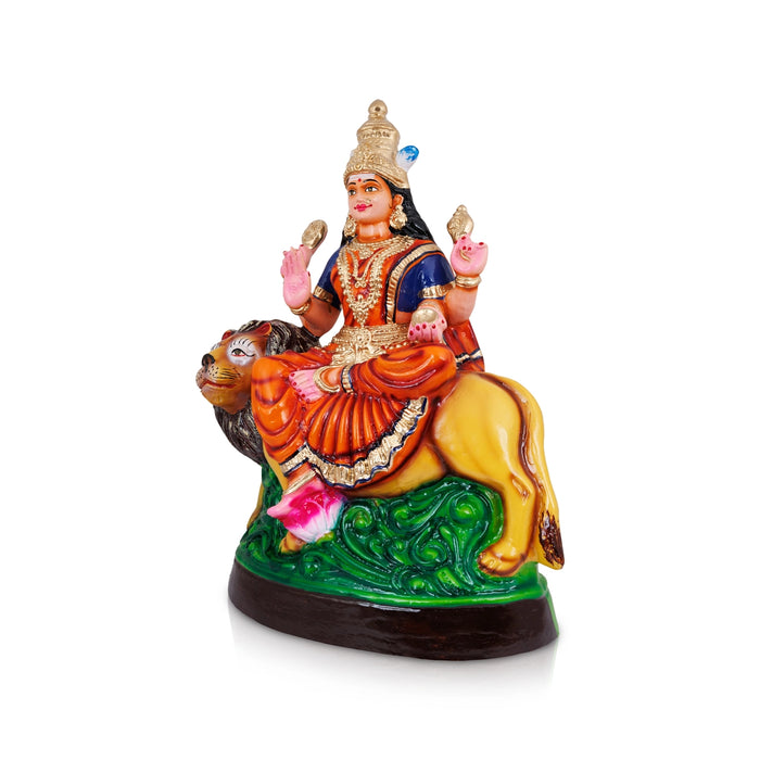 Simhavahini Durga Murti Paper Mache Golu Bommai- 24 X 17 Inches | Giri Golu Doll/Navaratri Gombe/Navratri Decor