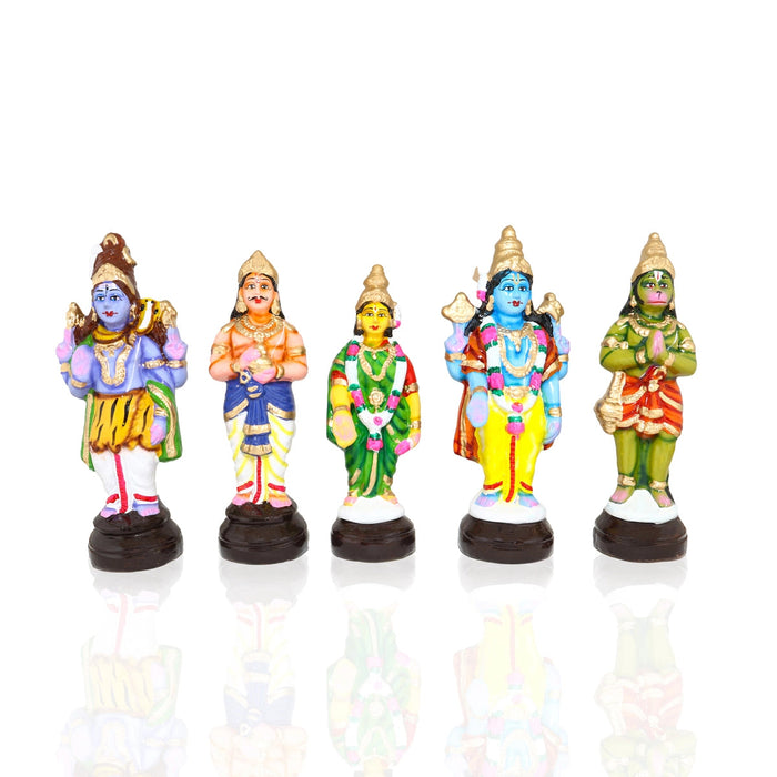 Srinivasa Kalyanam Clay Golu Bommai Set - 10 x 3.5 Inches | Giri Golu Doll/ Navaratri Golu Bomma/Gombe/Bommai