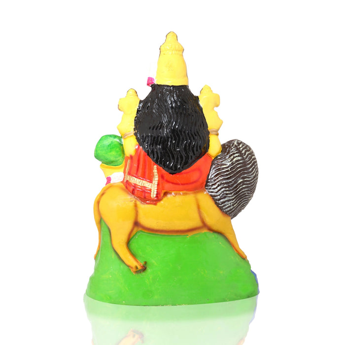 Simhavahini Durga Clay Golu Bommai - 13 x 10 Inches | Giri Golu Doll/ Navaratri Golu Bomma/Gombe/Bommai