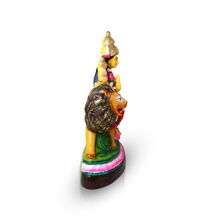 Simhavahini Durga Idol Paper Mache Golu Bommai- 20 X 14 Inches | Giri Golu Doll/ Navaratri Gombe/Navratri Decor
