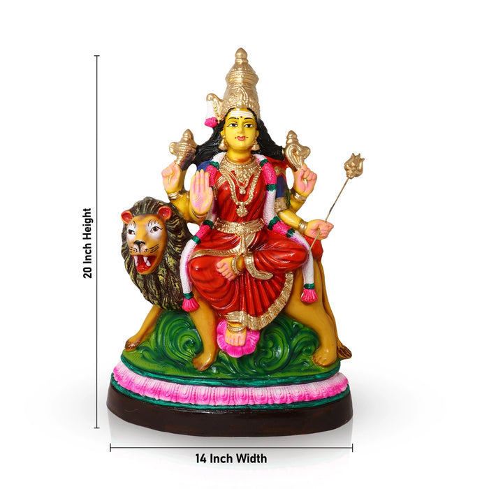Simhavahini Durga Idol Paper Mache Golu Bommai- 20 X 14 Inches | Giri Golu Doll/ Navaratri Gombe/Navratri Decor