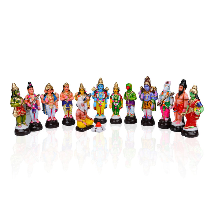 Srinivasa Kalyanam Clay Golu Bommai Set - 10 X 7 Inches | Navaratri Golu Gombe/ Giri Golu Doll/ Navratri Decor