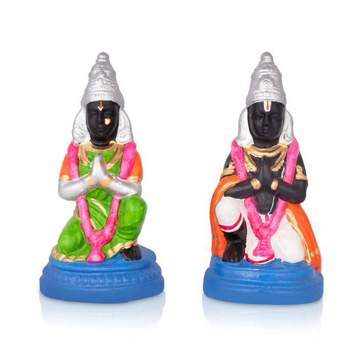 Uppiliyappan Clay Golu Bommai - 16 x 11.5 Inches | 3 Pcs/ Giri Golu Doll/ Navaratri Golu Bomma/ Dasara Doll
