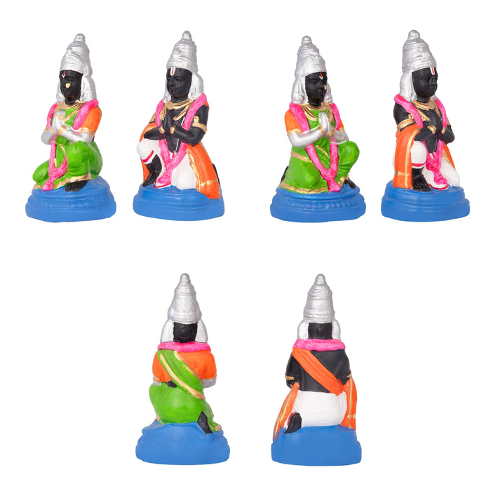 Uppiliyappan Clay Golu Bommai - 16 x 11.5 Inches | 3 Pcs/ Giri Golu Doll/ Navaratri Golu Bomma/ Dasara Doll