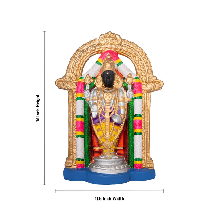Uppiliyappan Clay Golu Bommai - 16 x 11.5 Inches | 3 Pcs/ Giri Golu Doll/ Navaratri Golu Bomma/ Dasara Doll