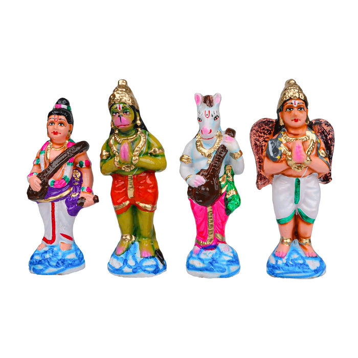 Vaikuntam Clay Golu Bommai Set - 9 x 7 Inches | 5 Pcs/ Giri Golu Doll/ Navaratri Golu Bomma/ Gombe