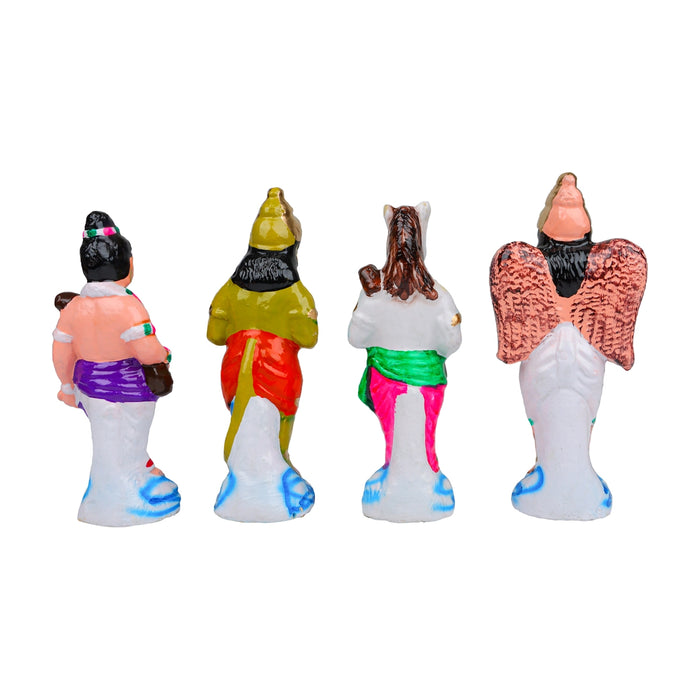 Vaikuntam Clay Golu Bommai Set - 9 x 7 Inches | 5 Pcs/ Giri Golu Doll/ Navaratri Golu Bomma/ Gombe