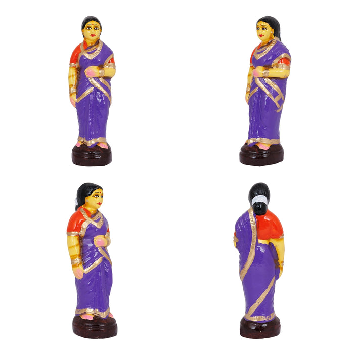 Valaikappu Clay Golu Bommai Set - 8 X 3.75 Inches | Giri Golu Doll/ Seemantham Navaratri Gombe/ Navratri Decor