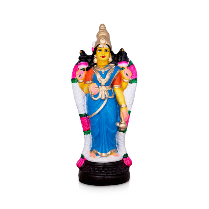 Vishalakshi Clay Golu Bommai - 9 x 4 Inches | Giri Golu Doll/ Navaratri Golu Bomma/Gombe/Bommai