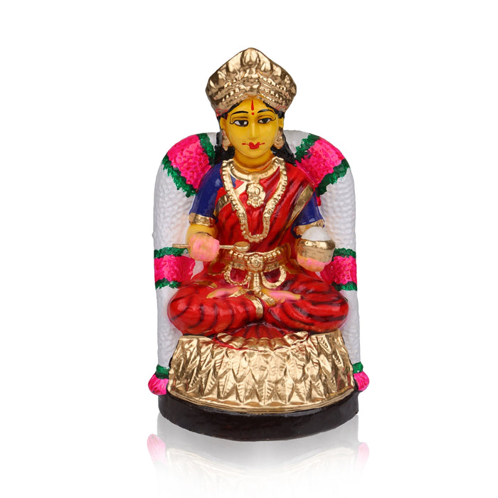 Annapurna Devi Clay Golu Bommai - 12 X 6 Inches | Navaratri Golu Gombe/ Giri Golu Doll/ Navratri Decor