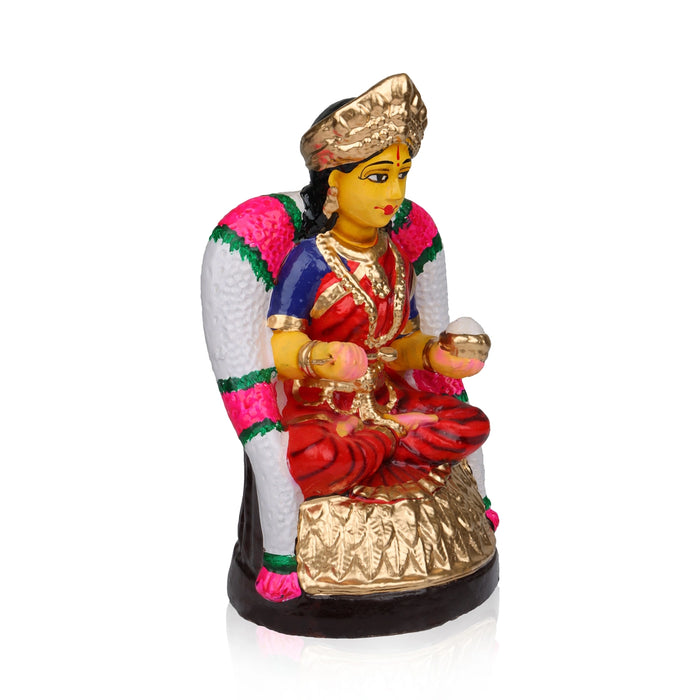 Annapurna Devi Clay Golu Bommai - 12 X 6 Inches | Navaratri Golu Gombe/ Giri Golu Doll/ Navratri Decor
