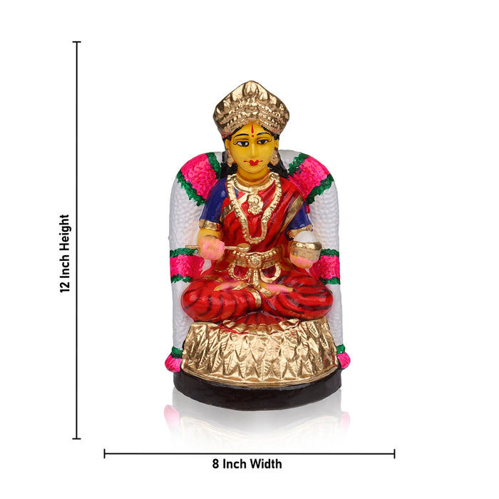 Annapurna Devi Clay Golu Bommai - 12 X 6 Inches | Navaratri Golu Gombe/ Giri Golu Doll/ Navratri Decor