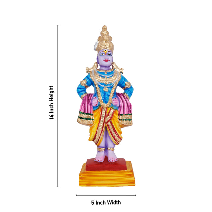 Vitthal Rukmini Murti Paper Mache Golu Bommai Pair- 14 X 5 Inches | Giri Golu Doll/Navaratri Gombe/Navratri Décor
