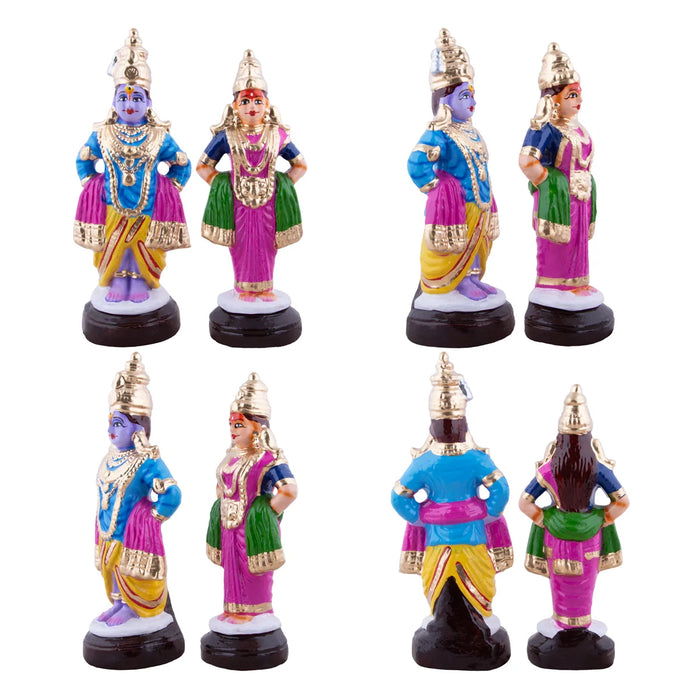 Vitthal Pandurangan Bhajan Clay Golu Bommai Set - 9.5 x 3.5 Inches | Giri Golu Doll/ Navaratri Golu Bomma/Gombe