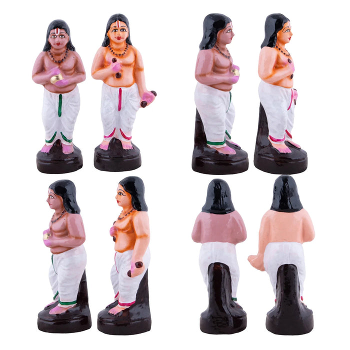 Vitthal Pandurangan Bhajan Clay Golu Bommai Set - 9.5 x 3.5 Inches | Giri Golu Doll/ Navaratri Golu Bomma/Gombe