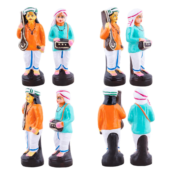 Vitthal Pandurangan Bhajan Clay Golu Bommai Set - 9.5 x 3.5 Inches | Giri Golu Doll/ Navaratri Golu Bomma/Gombe