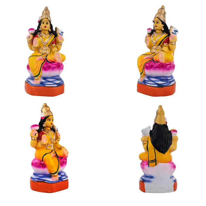 Ashta Lakshmi Clay Golu Bommai Set - 8 x 7 Inches | Giri Golu Doll/ Navaratri Golu Bomma/Gombe/Bommai