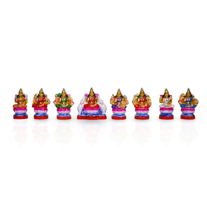 Ashtalakshmi Clay Golu Bommai Set - 6 Inches | Giri Golu Doll/ Navaratri Golu Bomma/Gombe/Bommai