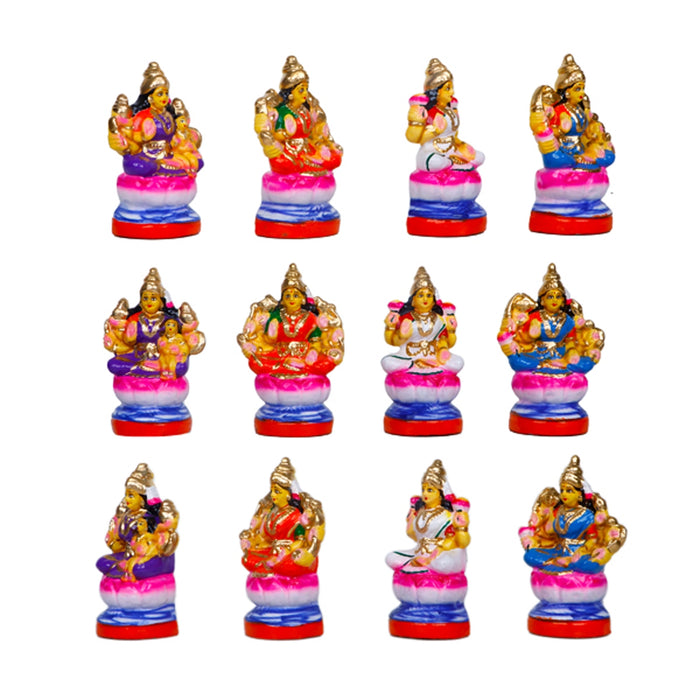 Ashtalakshmi Clay Golu Bommai Set - 6 Inches | Giri Golu Doll/ Navaratri Golu Bomma/Gombe/Bommai