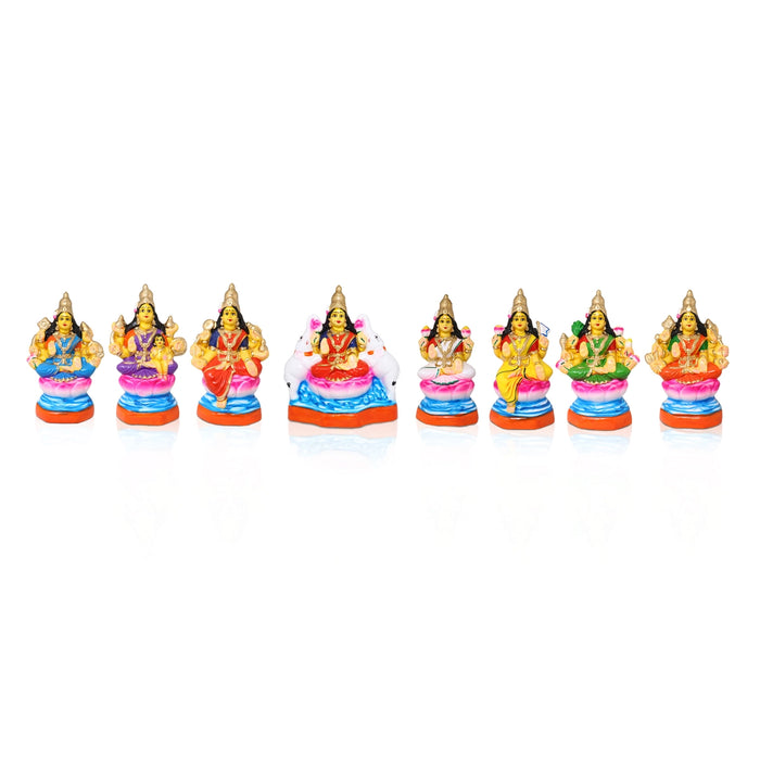 Ashtalakshmi Paper Mache Golu Bommai Set - 9 x 6.5 Inches | Giri Golu Doll/ Navaratri Golu Bomma/Gombe/Bommai