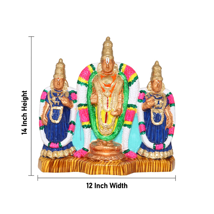 Balaji Perumal Utsavar Clay Golu Bommai - 14 x 12 Inches | Giri Golu Doll/ Navaratri Golu Bomma/ Gombe