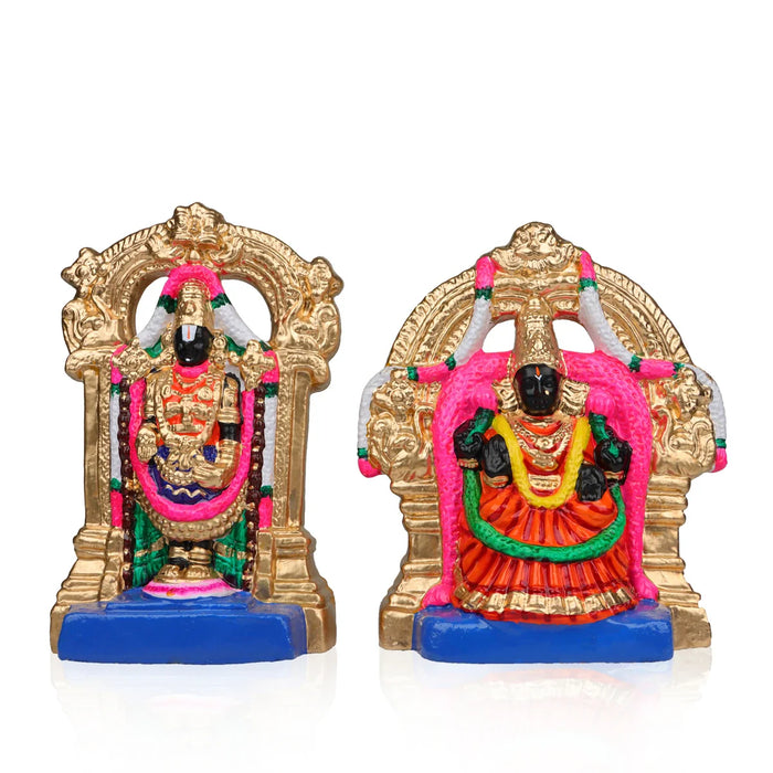 Perumal Thayar Clay Golu Bommai Pair - 10 Inches | Giri Golu Doll/ Navaratri Golu Bomma/Gombe/Bommai