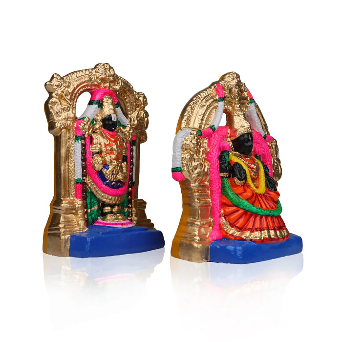 Perumal Thayar Clay Golu Bommai Pair - 10 Inches | Giri Golu Doll/ Navaratri Golu Bomma/Gombe/Bommai