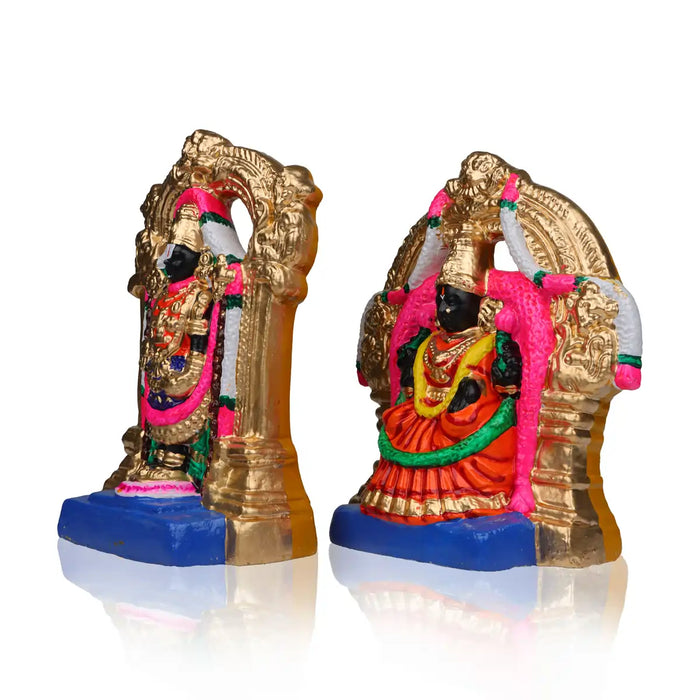 Perumal Thayar Clay Golu Bommai Pair - 10 Inches | Giri Golu Doll/ Navaratri Golu Bomma/Gombe/Bommai