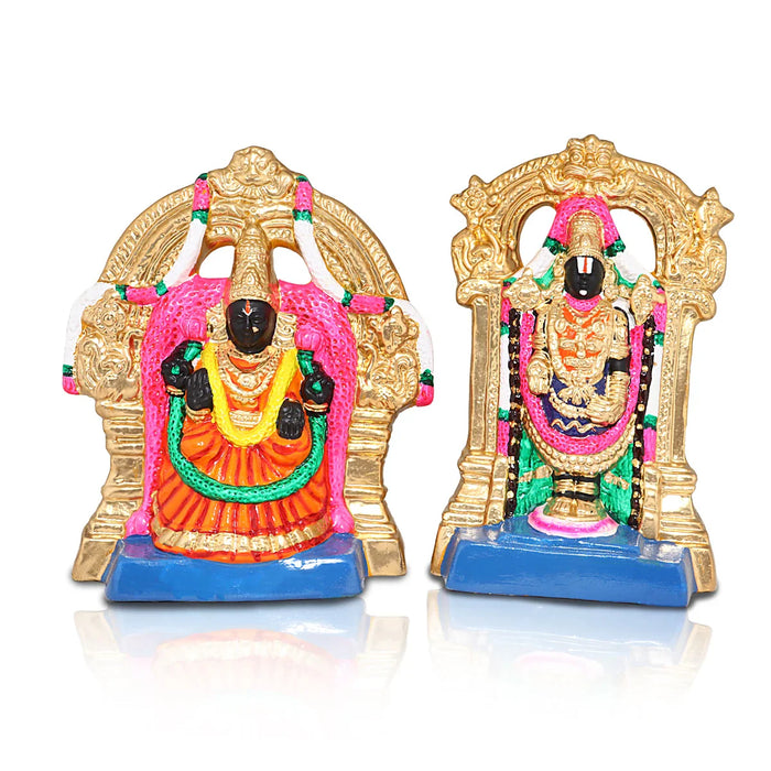 Perumal Thayar Paper Mache Golu Bommai Pair - 12 Inches | Giri Golu Doll/ Navaratri Golu Bomma/Gombe/Bommai