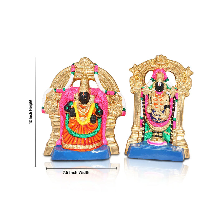 Perumal Thayar Paper Mache Golu Bommai Pair - 12 Inches | Giri Golu Doll/ Navaratri Golu Bomma/Gombe/Bommai