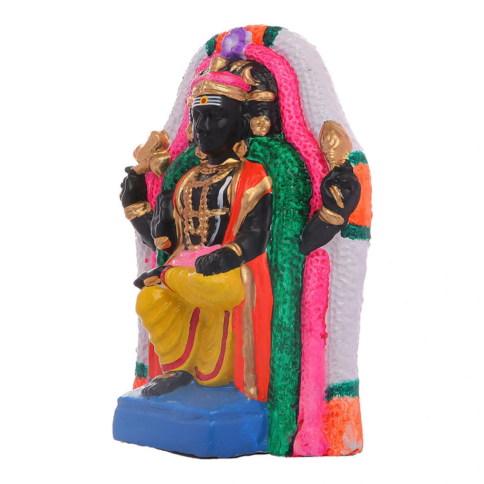 Dakshinamurthy Vigraham Clay Golu Bommai - 9 X 6 Inches | Navaratri Golu Gombe/ Giri Golu Doll/ Navratri Decor