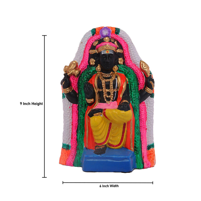 Dakshinamurthy Vigraham Clay Golu Bommai - 9 X 6 Inches | Navaratri Golu Gombe/ Giri Golu Doll/ Navratri Decor