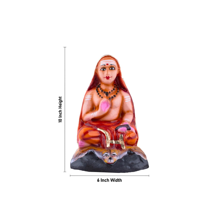Adi Shankara Statue Paper Mache Golu Bommai- 10 X 6 Inches | Navaratri Golu Gombe/Giri Golu Doll/Navratri Decor