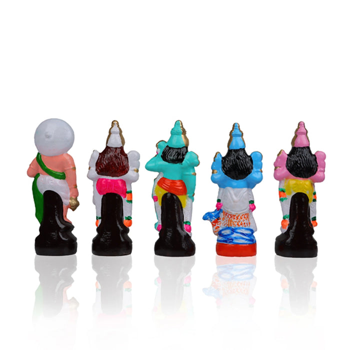 Dasavatharam Clay Golu Bommai Set - 8 x 3 Inches | Giri Golu Doll/ Navaratri Golu Bomma/Gombe/Bommai