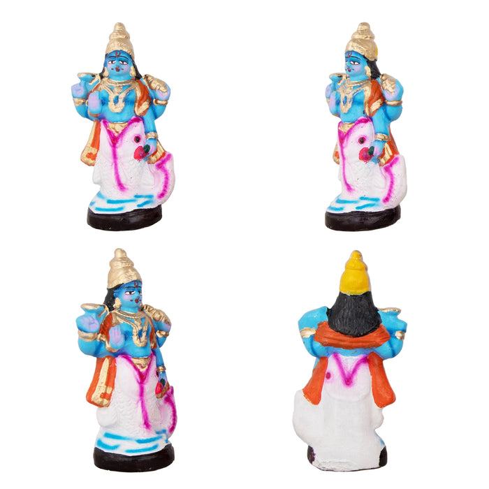 Dasavatharam Paper Mache Golu Bommai Set - 10 x 3 Inches | Giri Golu Doll/ Navaratri Golu Bomma/Gombe/Bommai