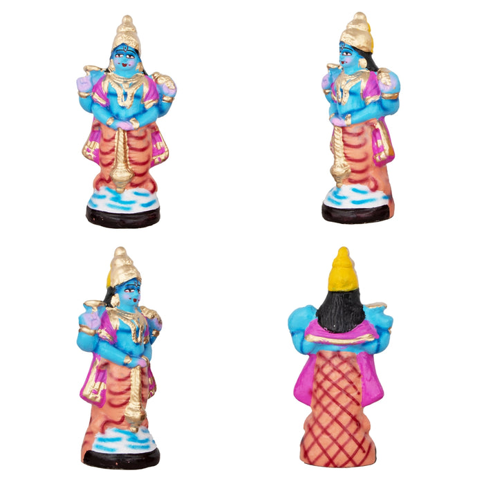 Dasavatharam Paper Mache Golu Bommai Set - 10 x 3 Inches | Giri Golu Doll/ Navaratri Golu Bomma/Gombe/Bommai