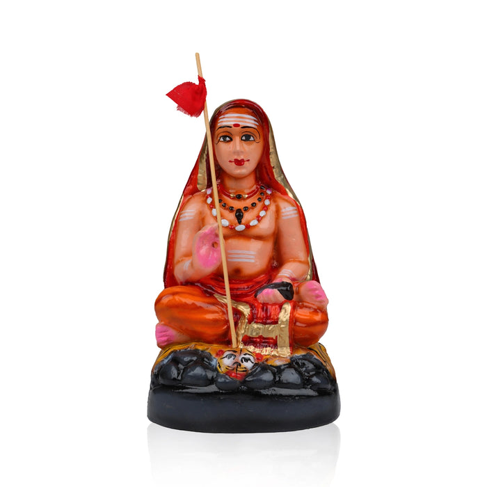 Adi Shankara Statue Clay Golu Bommai - 9 X 5.5 Inches | Navaratri Golu Gombe/ Giri Golu Doll/ Navratri Decor