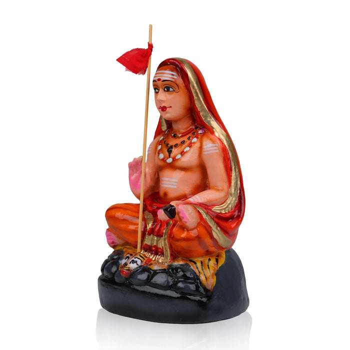 Adi Shankara Statue Clay Golu Bommai - 9 X 5.5 Inches | Navaratri Golu Gombe/ Giri Golu Doll/ Navratri Decor