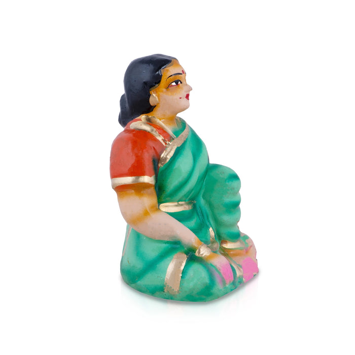 Fruits Vendor Clay Golu Bommai Set - 5 Inches | Giri Golu Doll/ Navaratri Golu Bomma/Gombe/Bommai