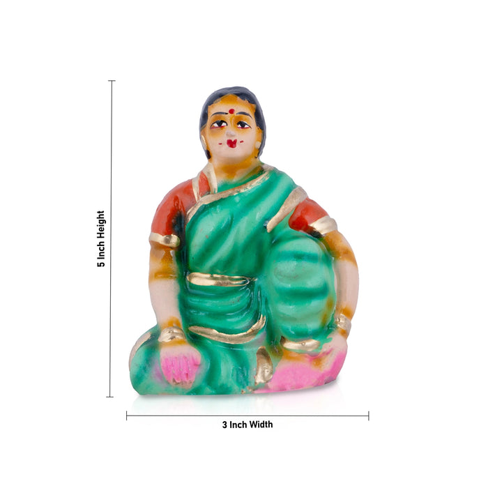 Fruits Vendor Clay Golu Bommai Set - 5 Inches | Giri Golu Doll/ Navaratri Golu Bomma/Gombe/Bommai