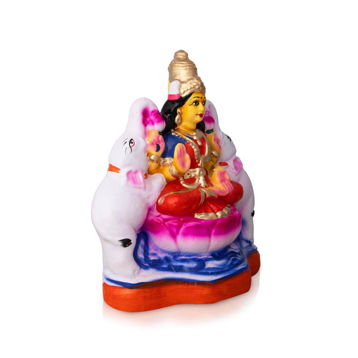 Gajalakshmi Idol Clay Golu Bommai - 9 X 7.5 Inches | Navaratri Golu Gombe/ Giri Golu Doll/ Navratri Decoration