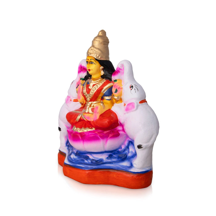 Gajalakshmi Idol Clay Golu Bommai - 9 X 7.5 Inches | Navaratri Golu Gombe/ Giri Golu Doll/ Navratri Decoration