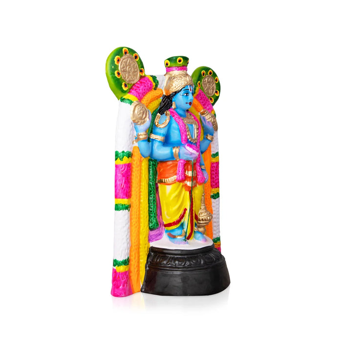 Guruvayurappan Paper Mache Golu Bommai - 10 x 7 Inches | Giri Golu Doll/ Navaratri Golu Bomma/Gombe/Bommai