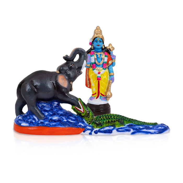 Gajendra Moksham Clay Golu Bommai Set - 10 X 16 Inches | Giri Golu Doll/ Navaratri Gombe/ Navratri Décor