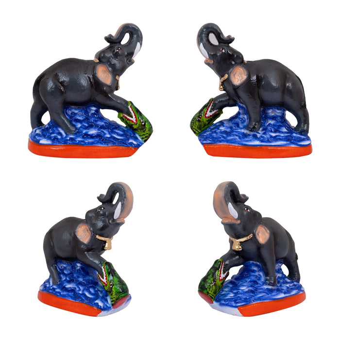 Gajendra Moksham Clay Golu Bommai Set - 10 X 16 Inches | Giri Golu Doll/ Navaratri Gombe/ Navratri Décor